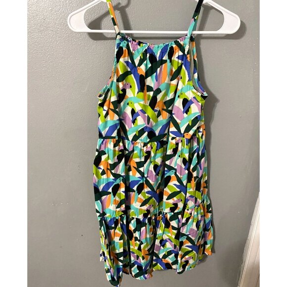 Hanna Andersson Tank Sundress Bird Colorful Print Girls 12 Cotton - Picture 1 of 3